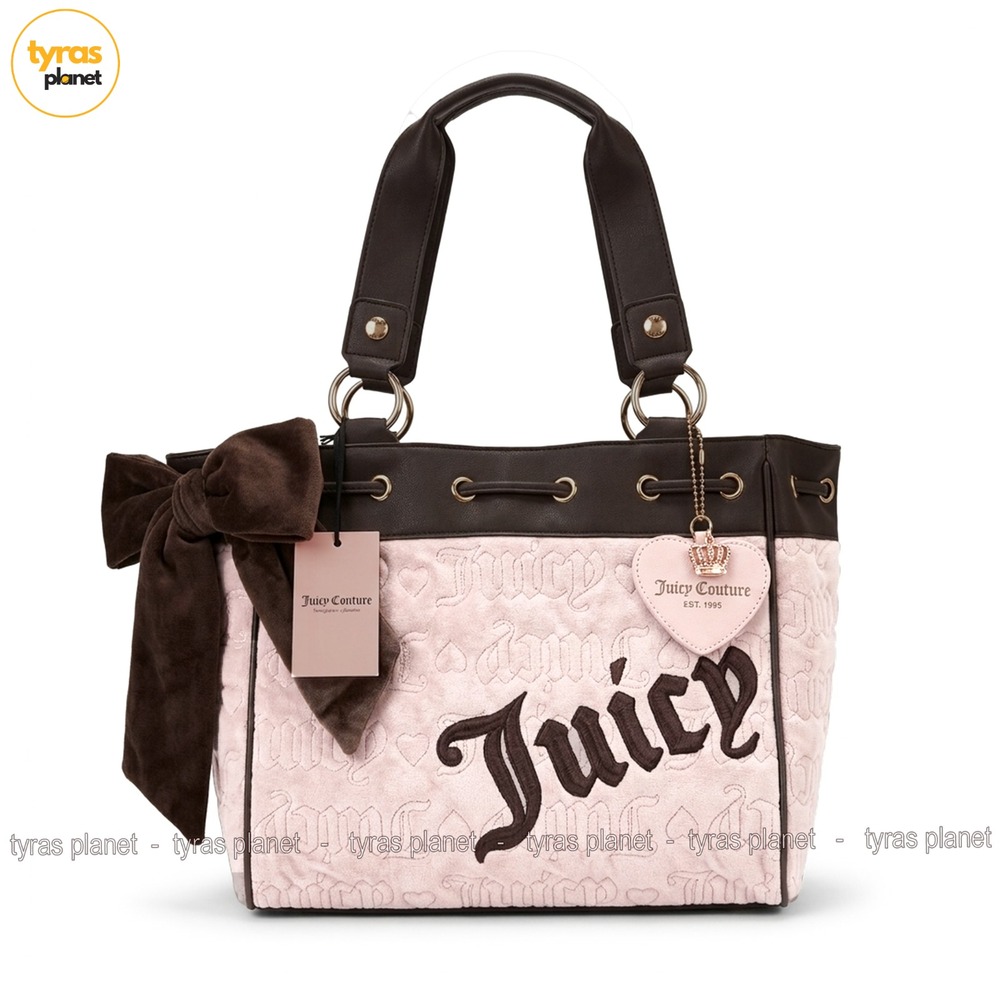 Juicy Couture Vintage Dream Tote In Dusty Blush/chocolate NWT